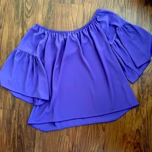 Purple off the shoulder top size medium